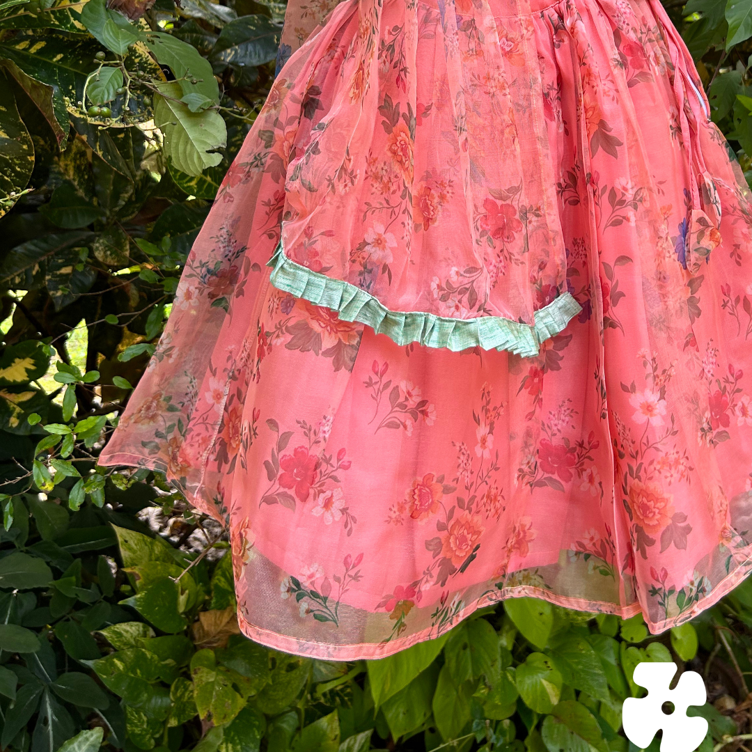 Organza skirt and top with shawl