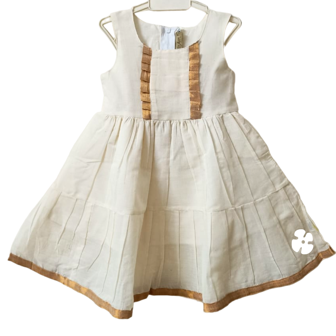 Simple Step frock with kasavu detailing