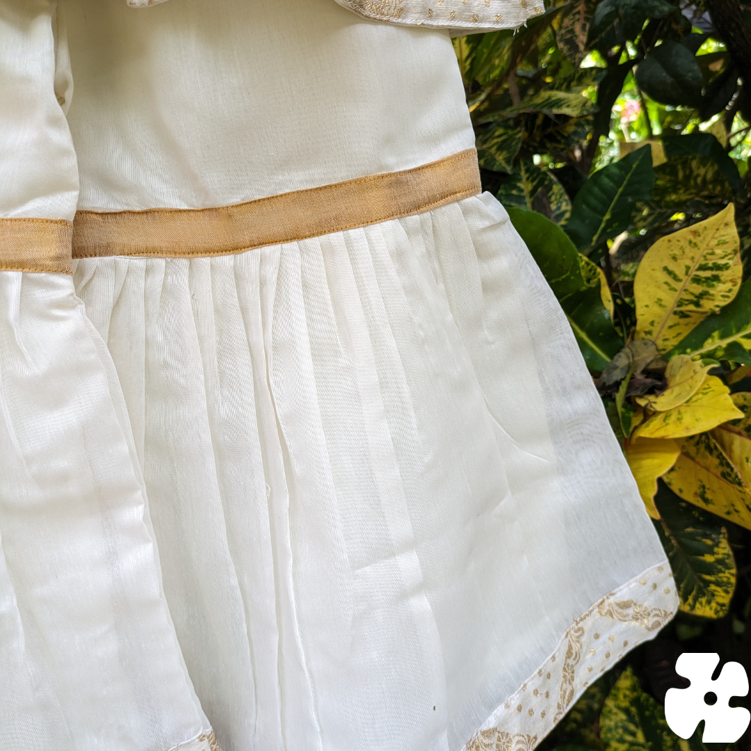 Gold n White Sharara Suit