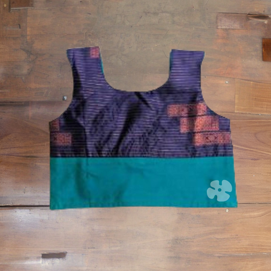 Blue sleeveless pattupavada