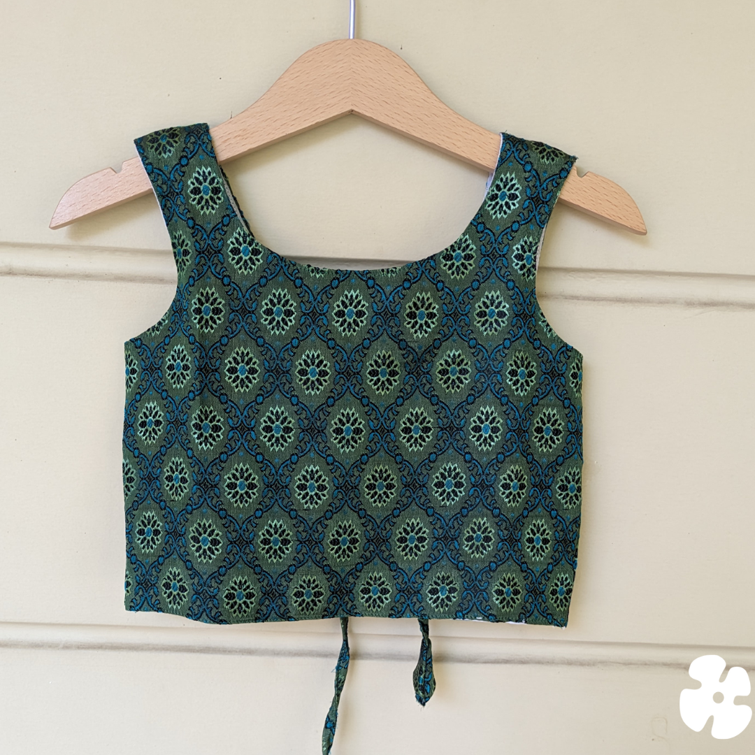 Green flower top with skirt