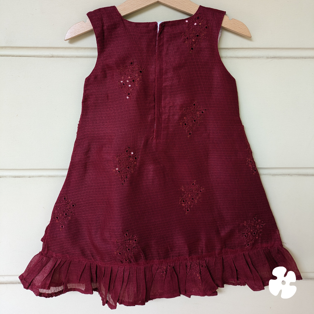 A-line maroon frock