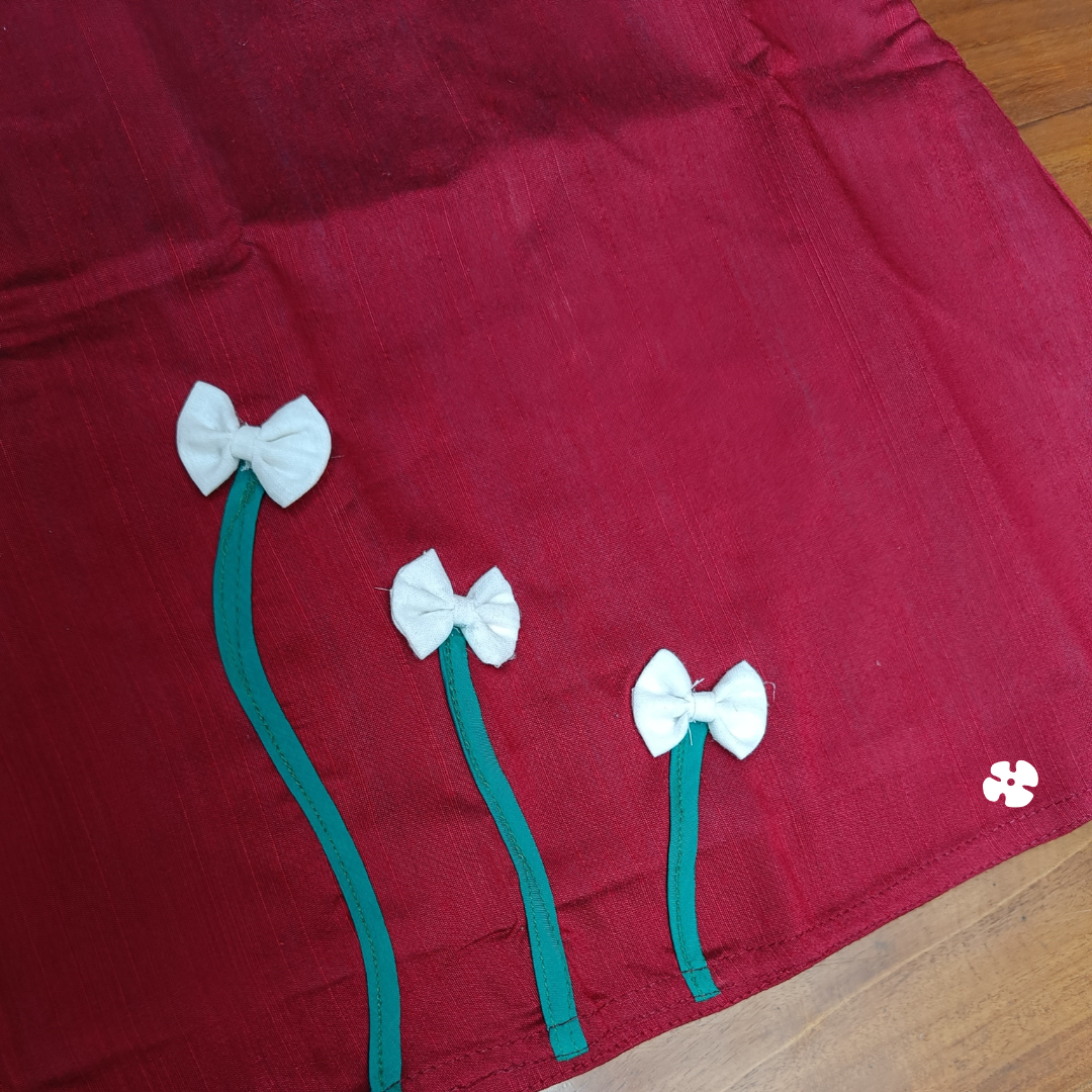 A-line frock with matching hair accessory