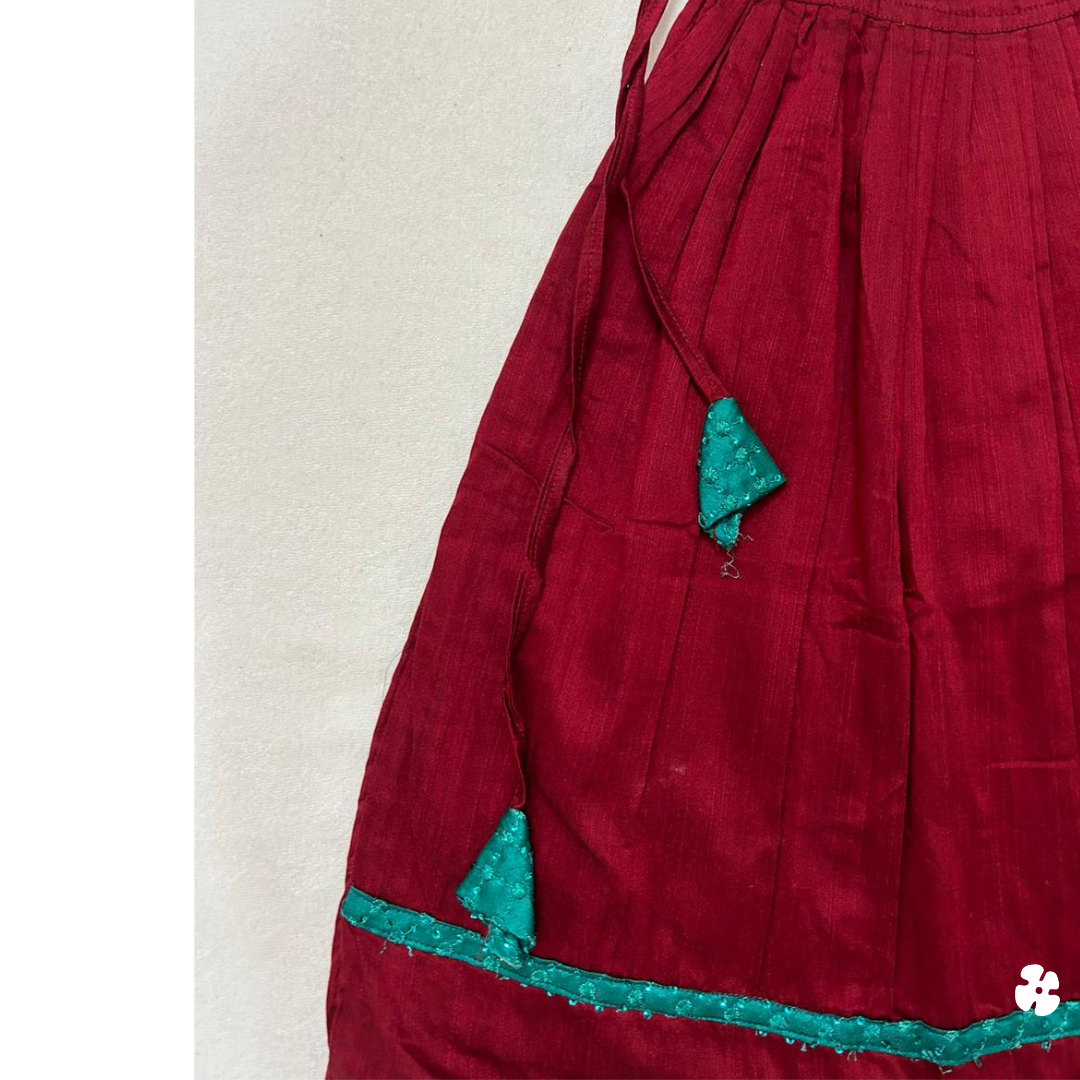 Fit and flare skirt with one shoulder blouse