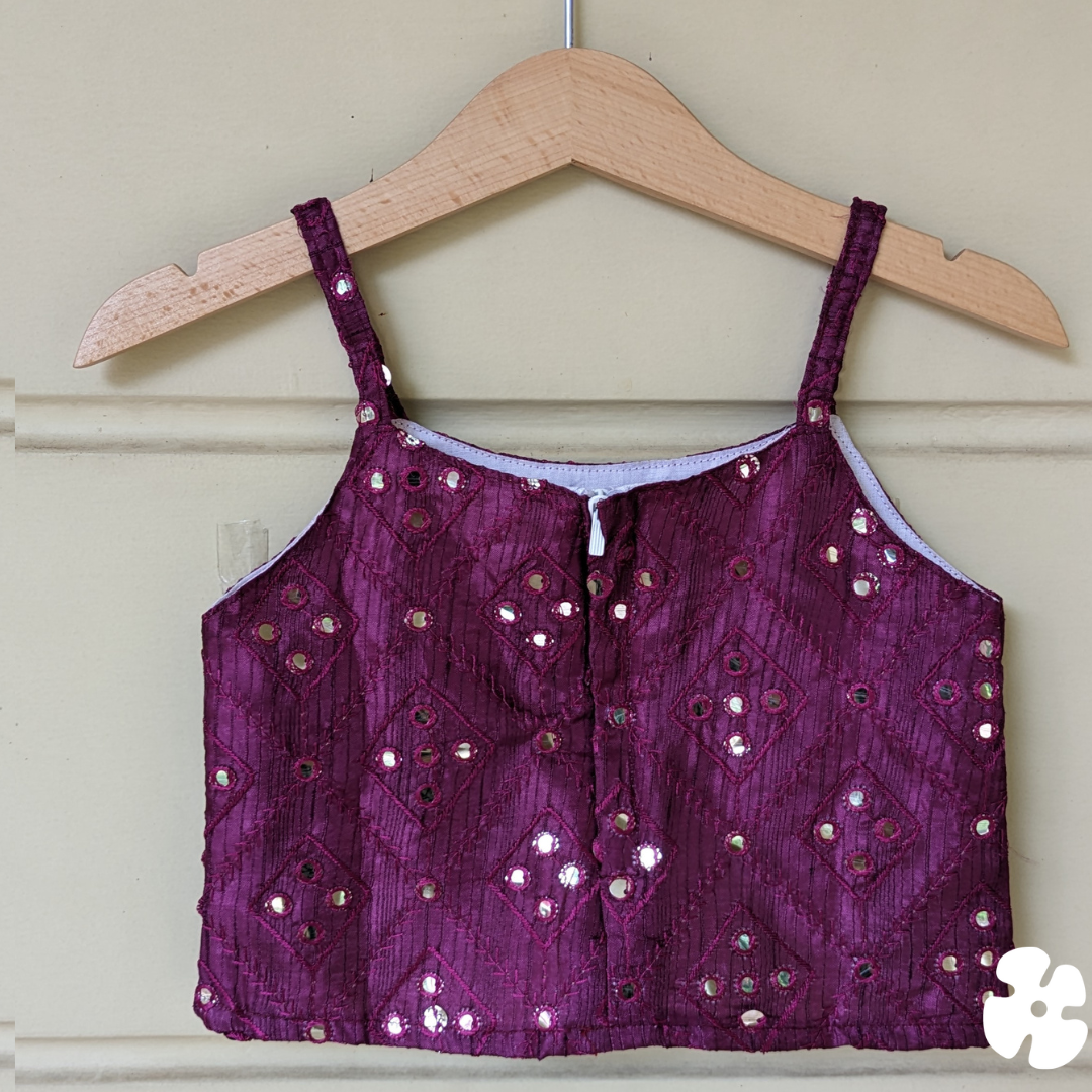 Mirror work top with skirt
