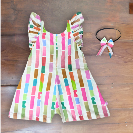 Jumpsuit with matching hair accessory