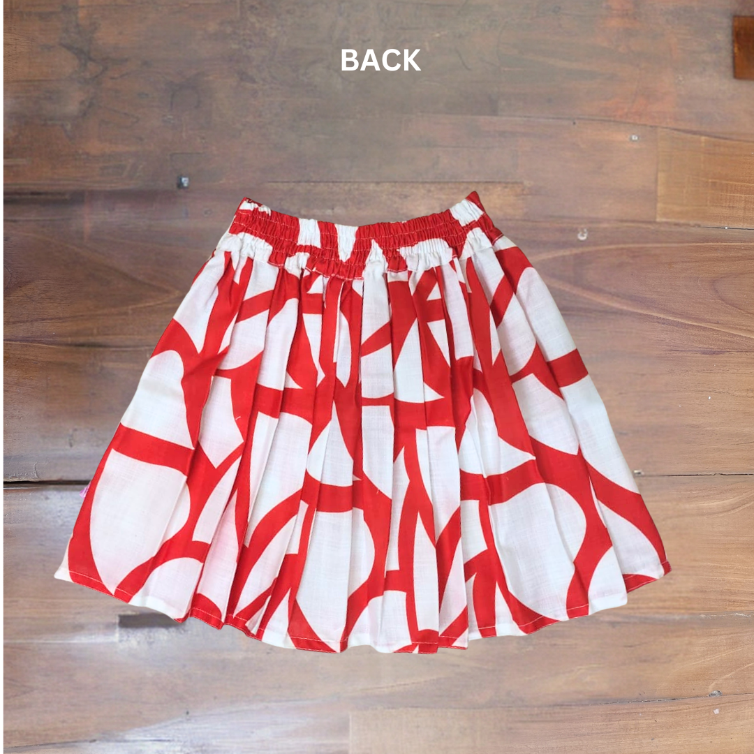 Box pleat skirt with matching hair accessory