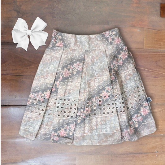 Box pleat Skort with matching hair accessory