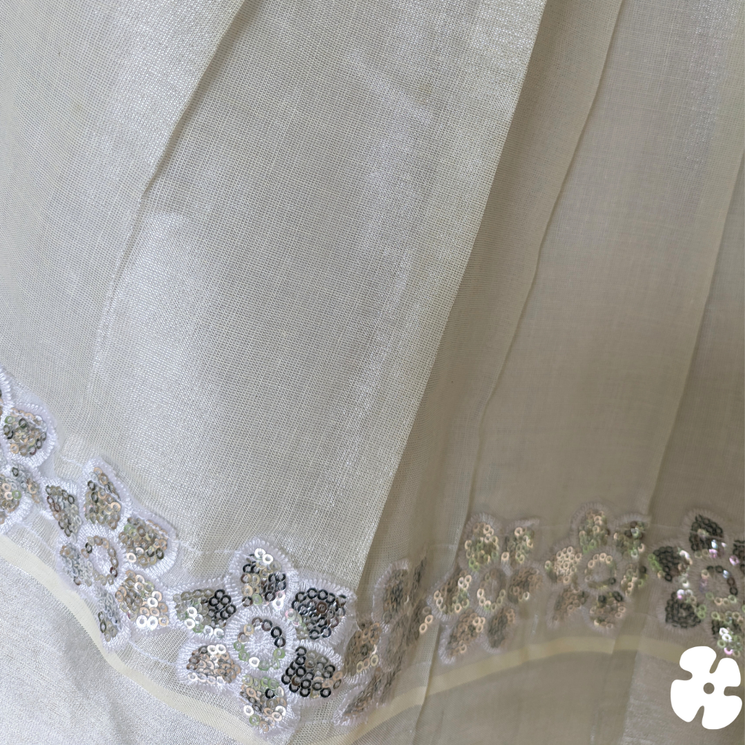 Silver flower skirt and top