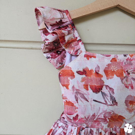 Ruffle fit and flare frock