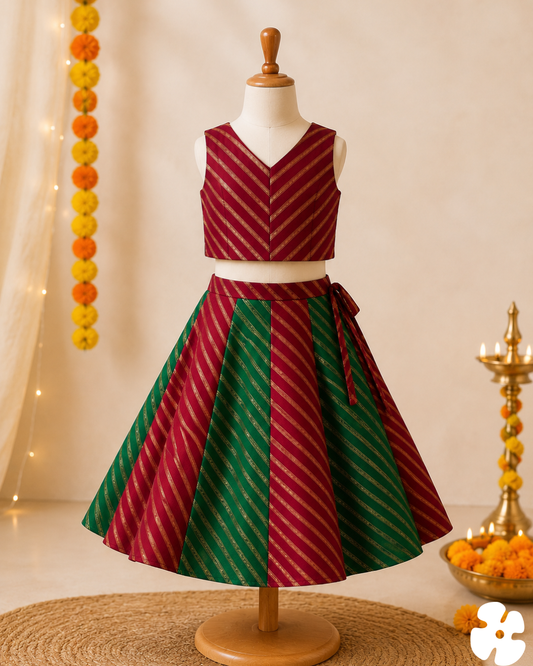 skirt and top, girls skirt and top, girls festive set, cotton festive set, girls frocks, online shopping