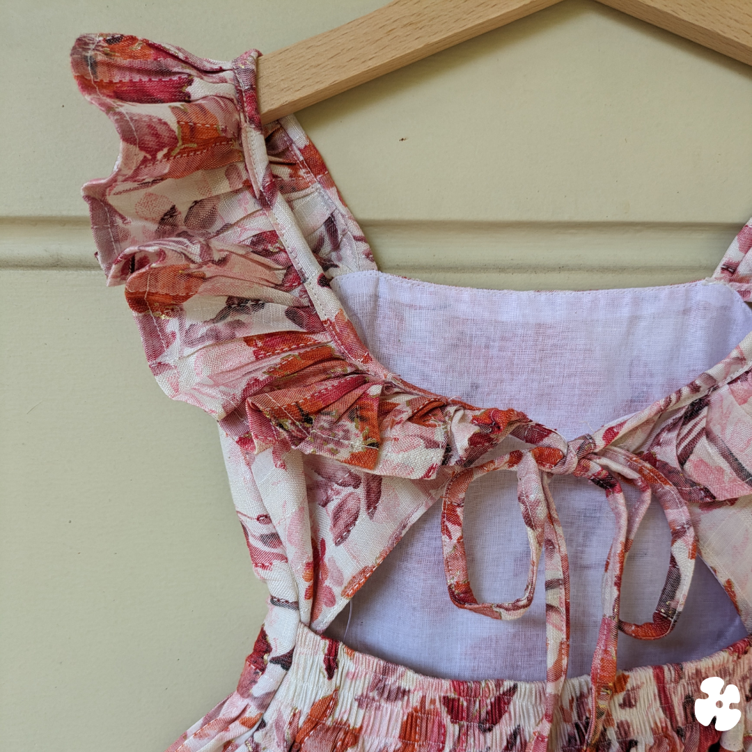 Ruffle fit and flare frock
