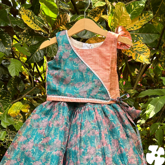 Organza skirt and top with floral