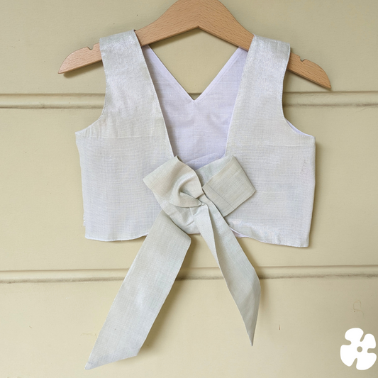 Silver flower skirt and top