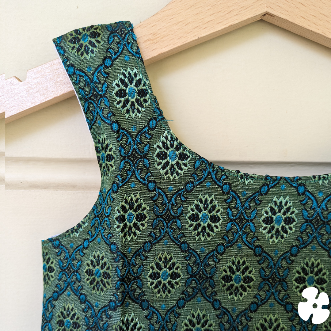 Green flower top with skirt
