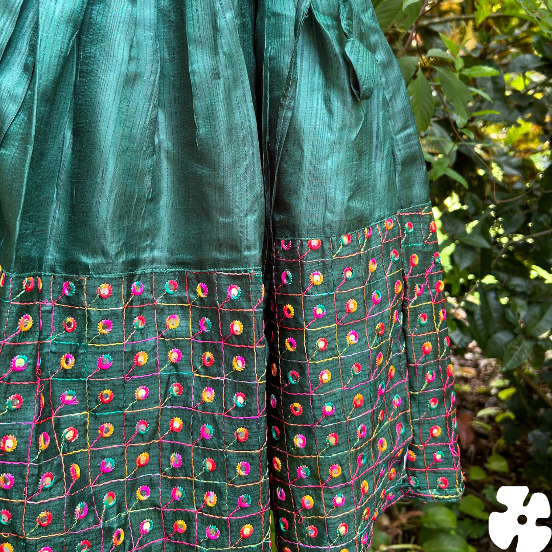 Simple skirt and top with mirror work
