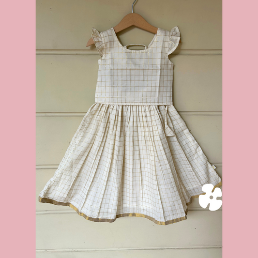 Check skirt and back tie top