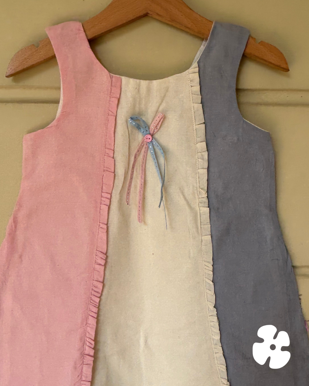 Tricolour ruffle frock