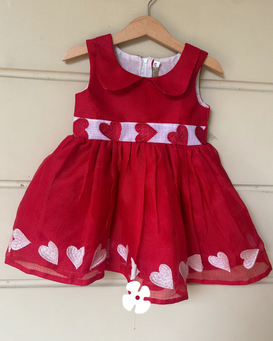 Red and white frock