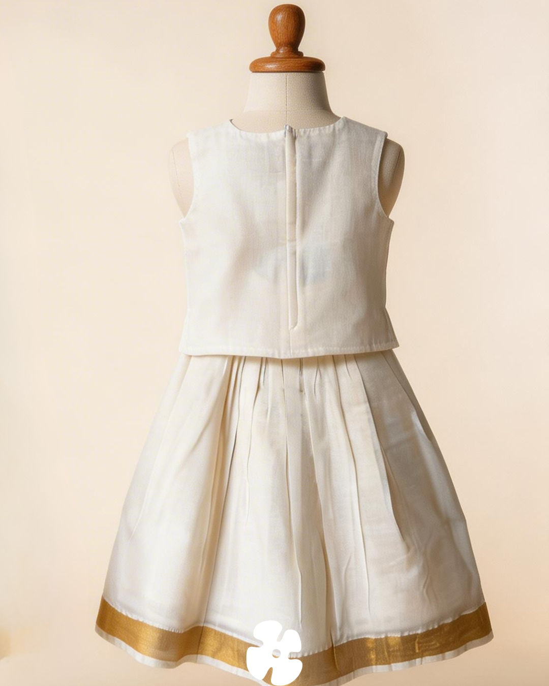 Yellow flower embroidery top and full skirt