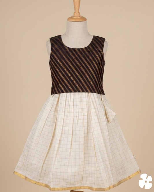 Onam Skirt and Top, Cotton Skirt and top, brocade top, Traditional skirt and top, Onam Frocks, Onam dress