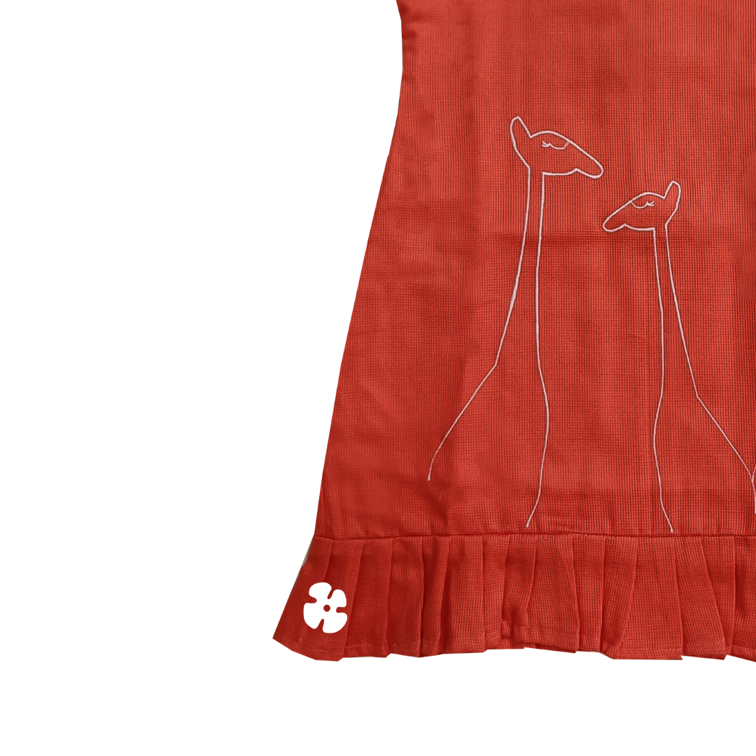 Giraffe embroidery frock