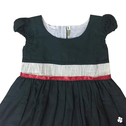 Green fit and flare frock