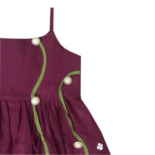 Fit and flare button frock