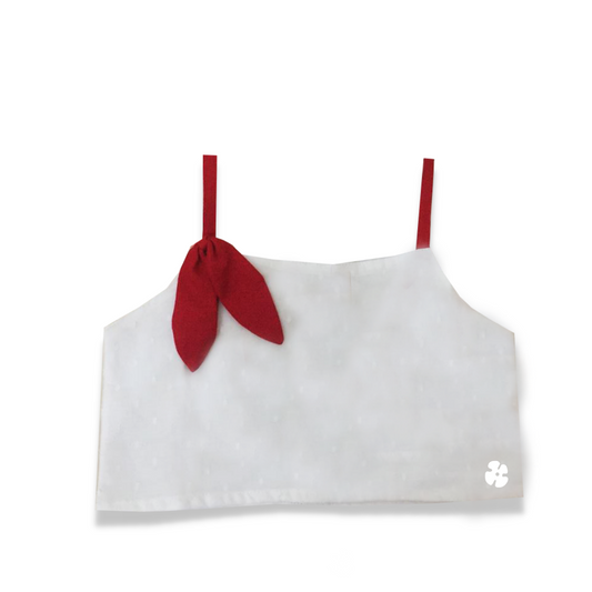 Red and white skirt and top