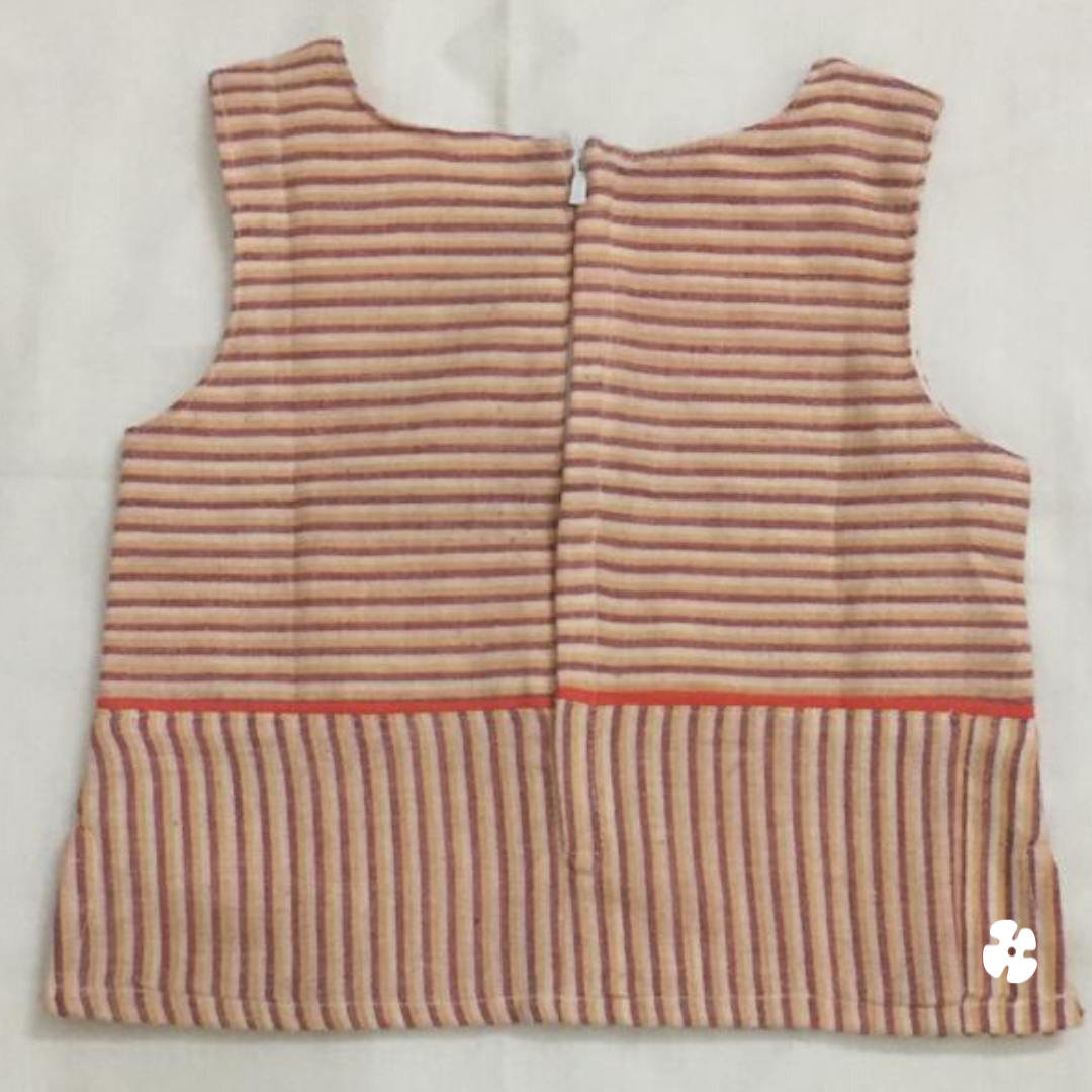 Simple skirt and top with brocade