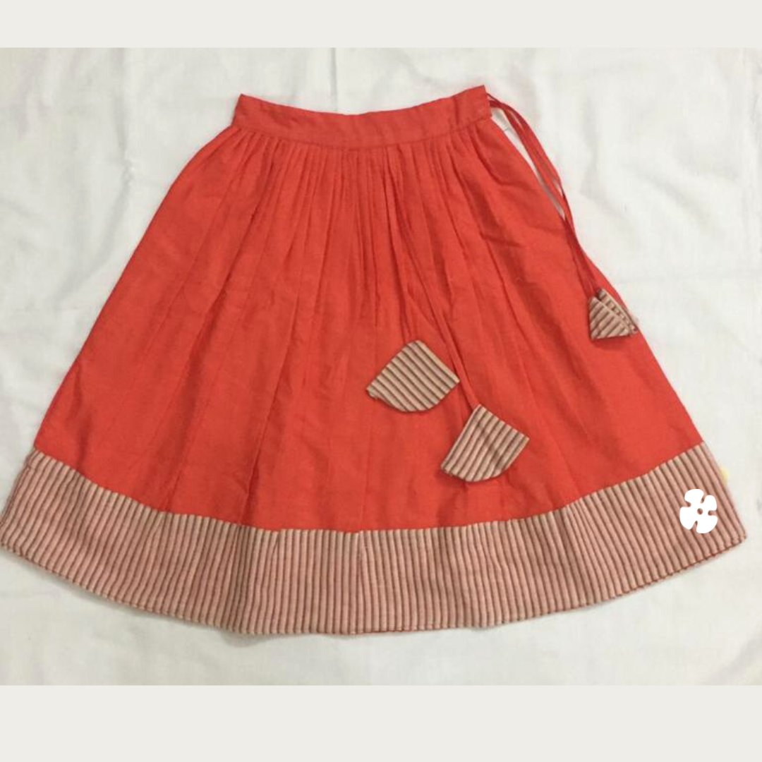 Simple skirt and top with brocade