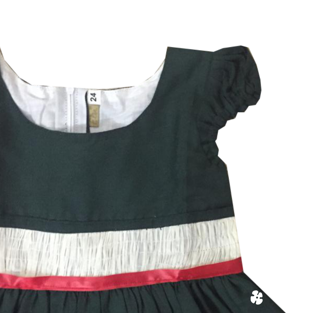 Green fit and flare frock