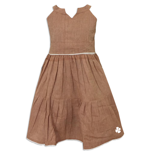 Simple alter neck  fit and flare frock