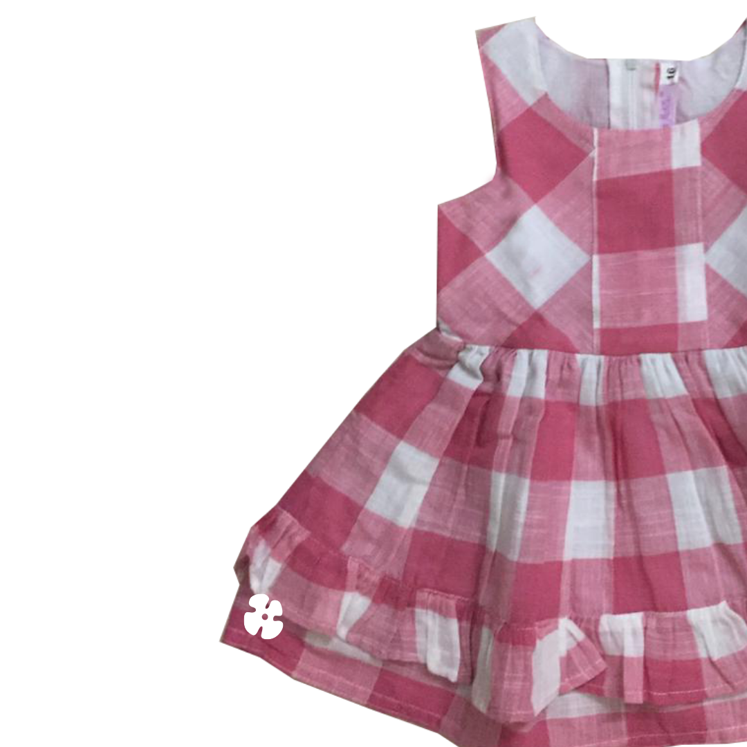 Check Fit and flare frock.