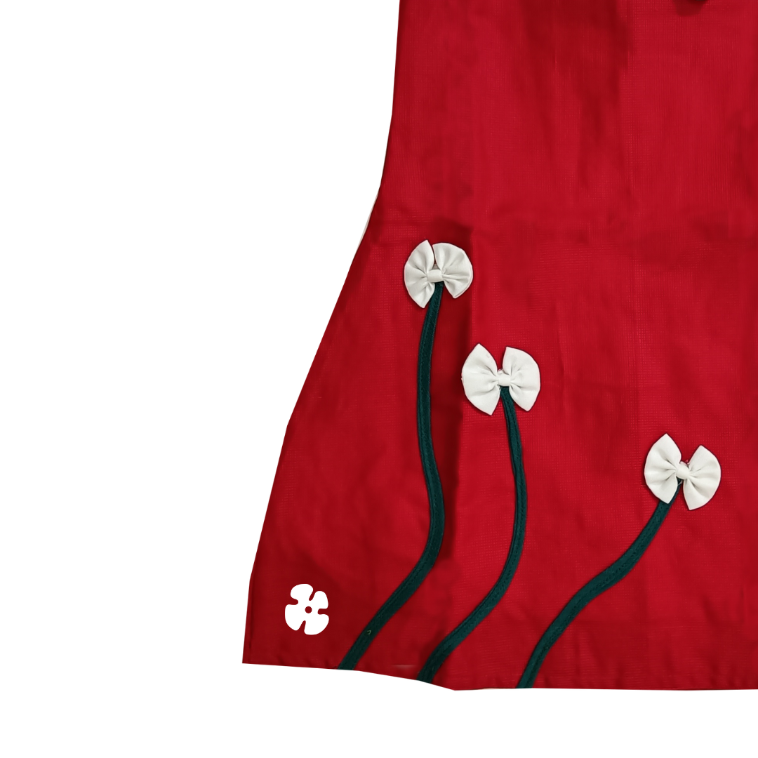 Collar frock with bow