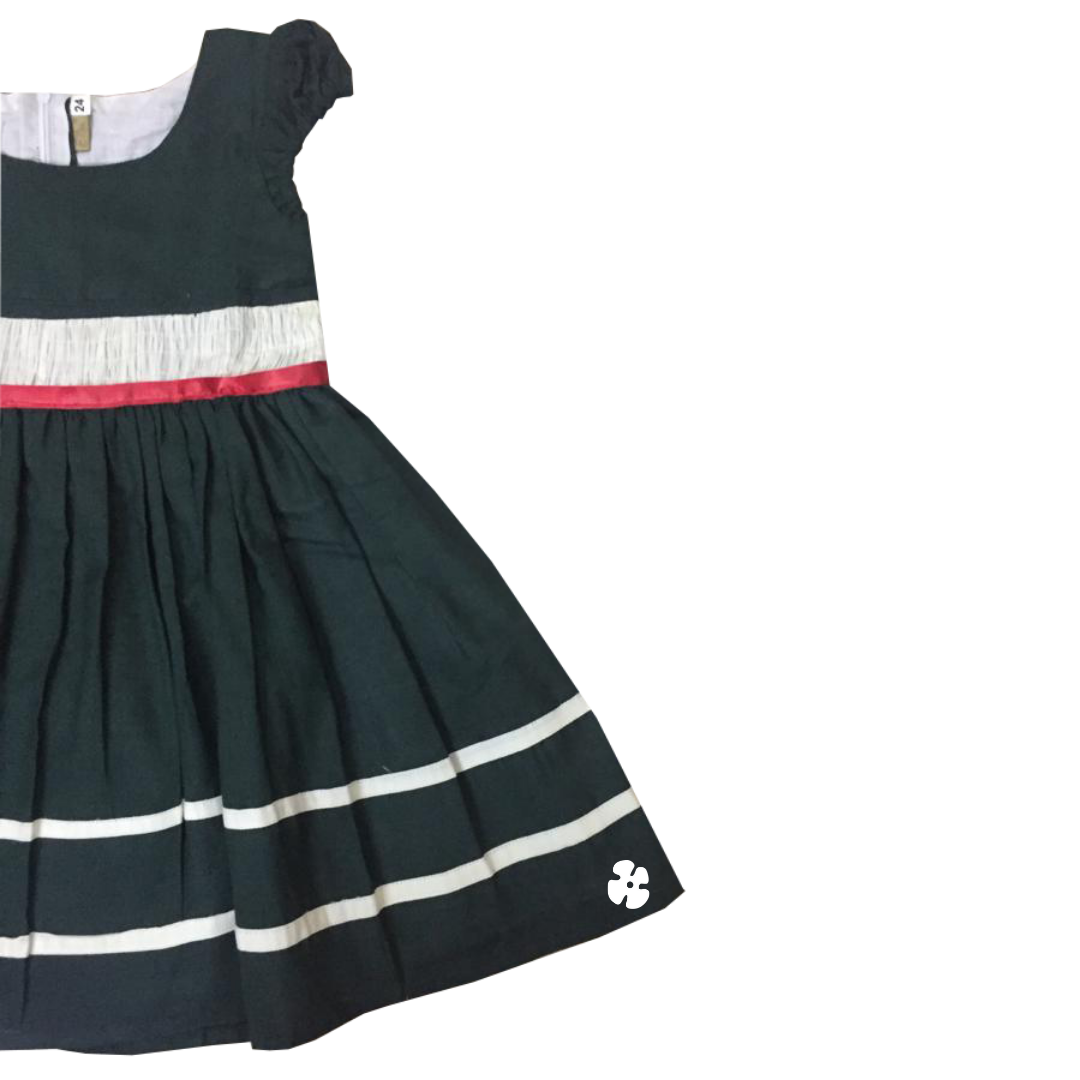 Green fit and flare frock