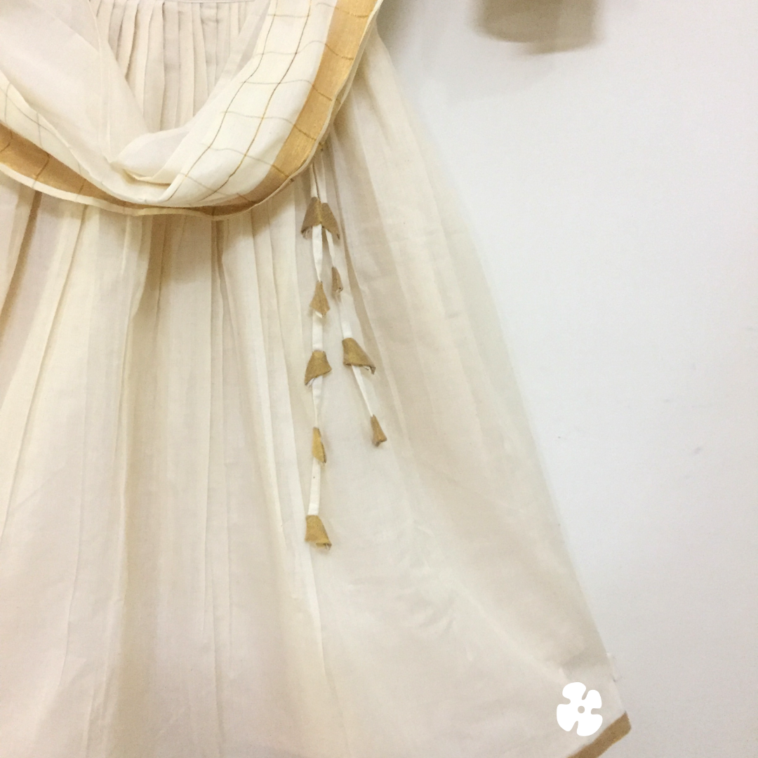 Skirt and top with dupatta attached to skirt