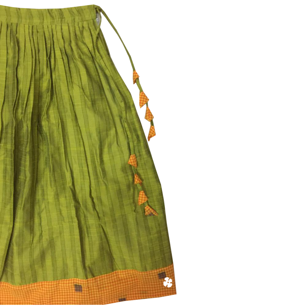 Gathered skirt with sleeve detailing