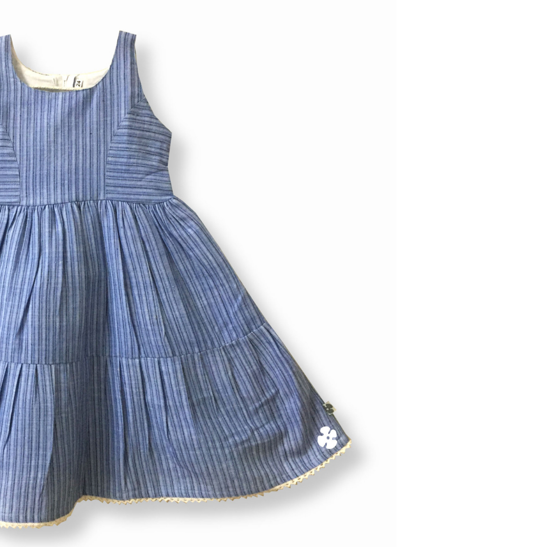 Alter neck fit and flare frock