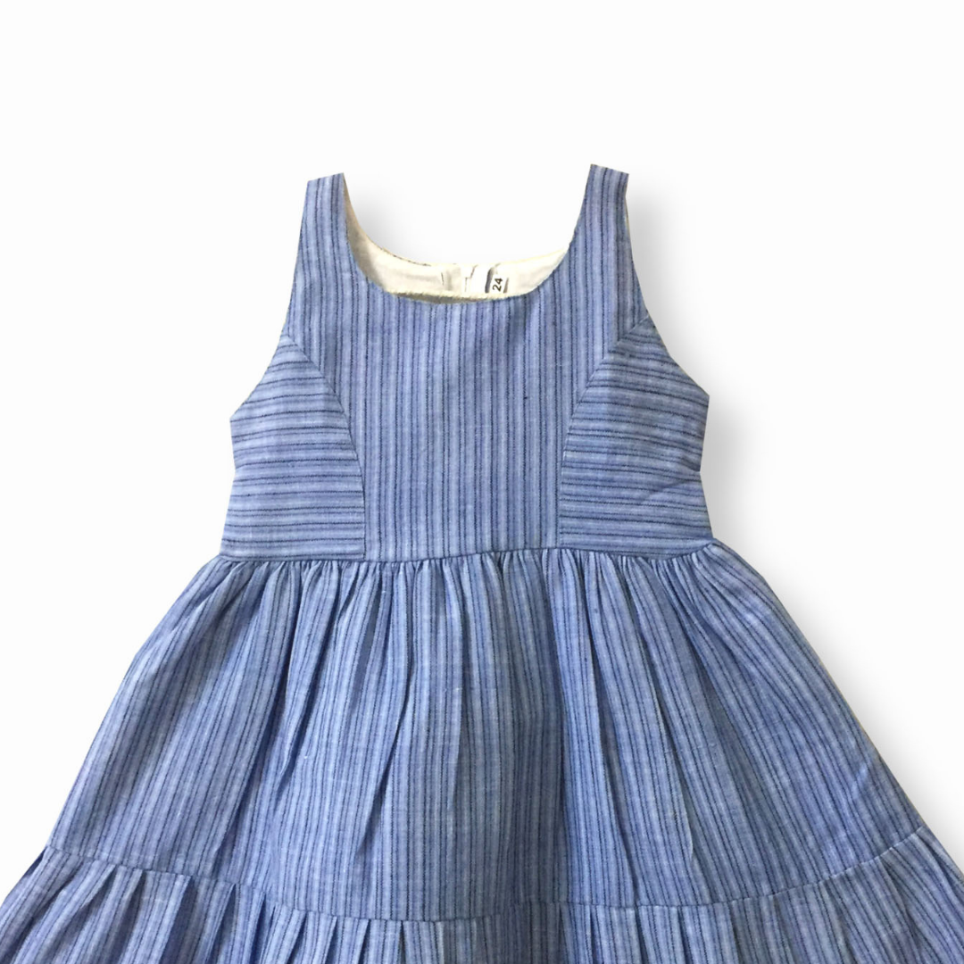 Alter neck fit and flare frock