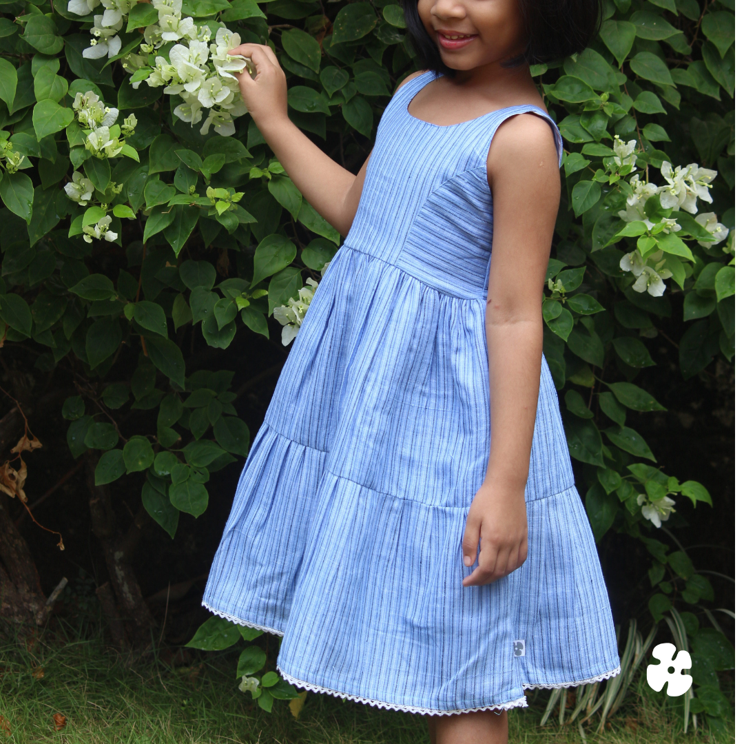 Alter neck fit and flare frock