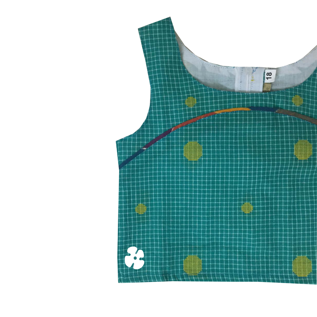 check skirt & top with net shawl