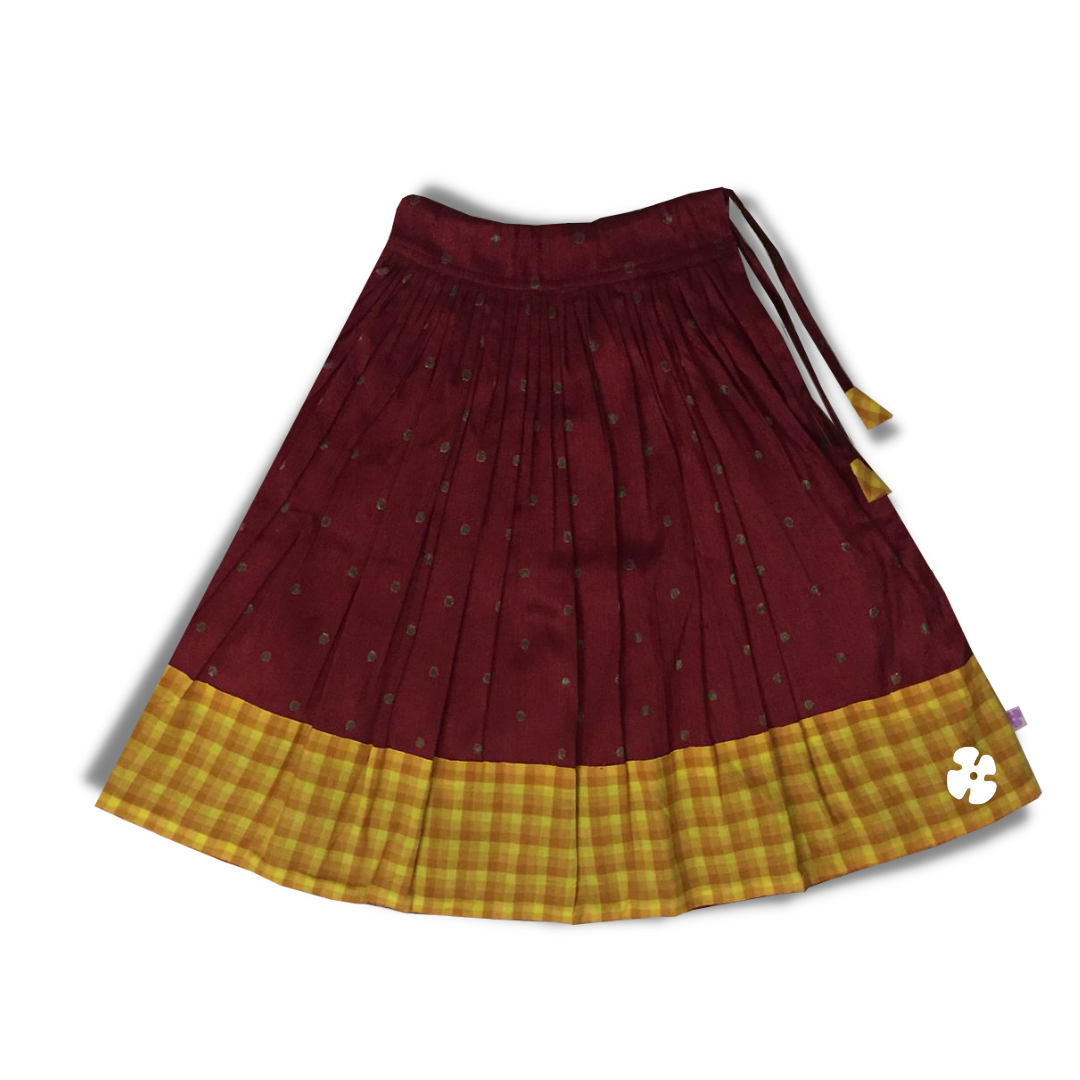 Check red skirt and top