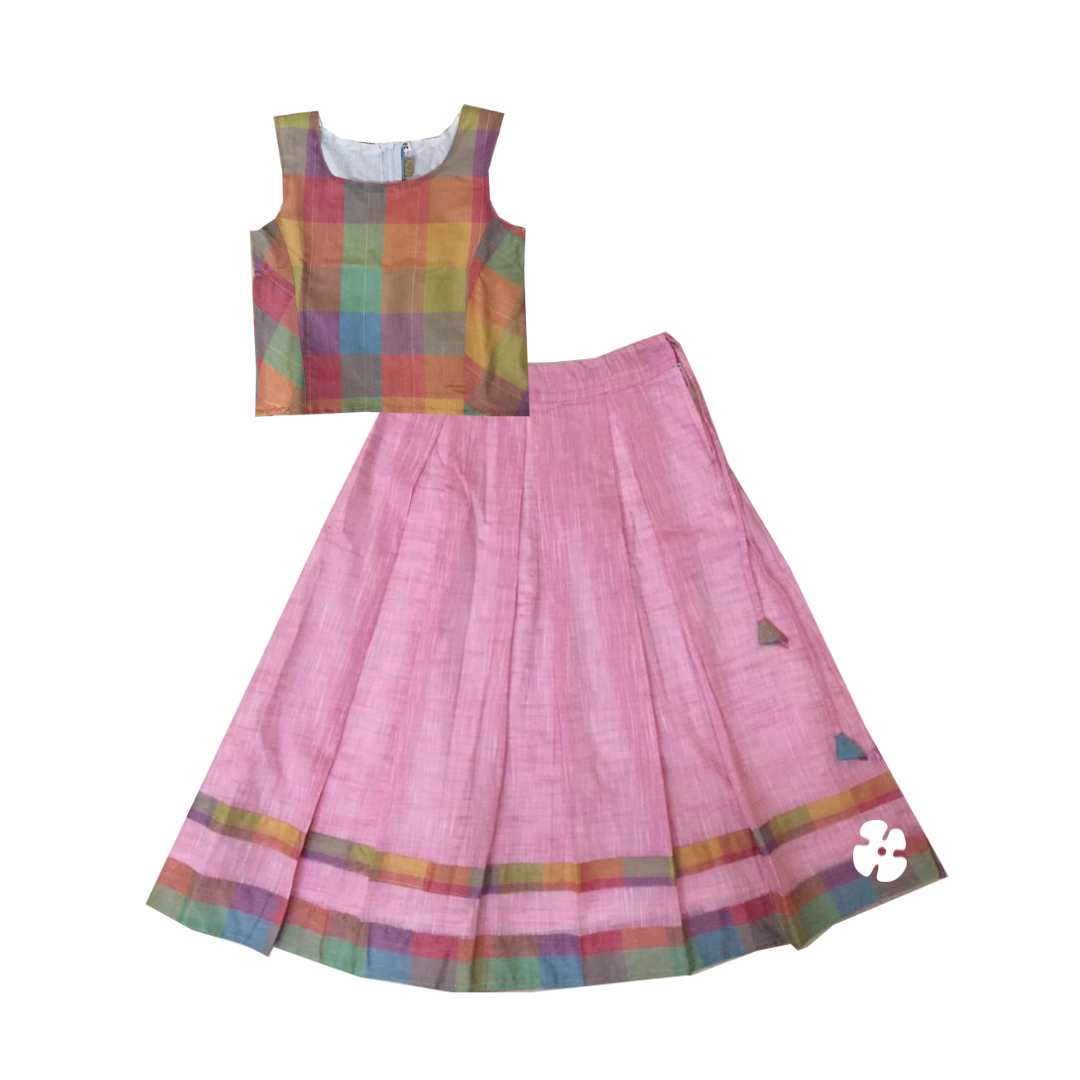 Box pleat skirt and princess cut top
