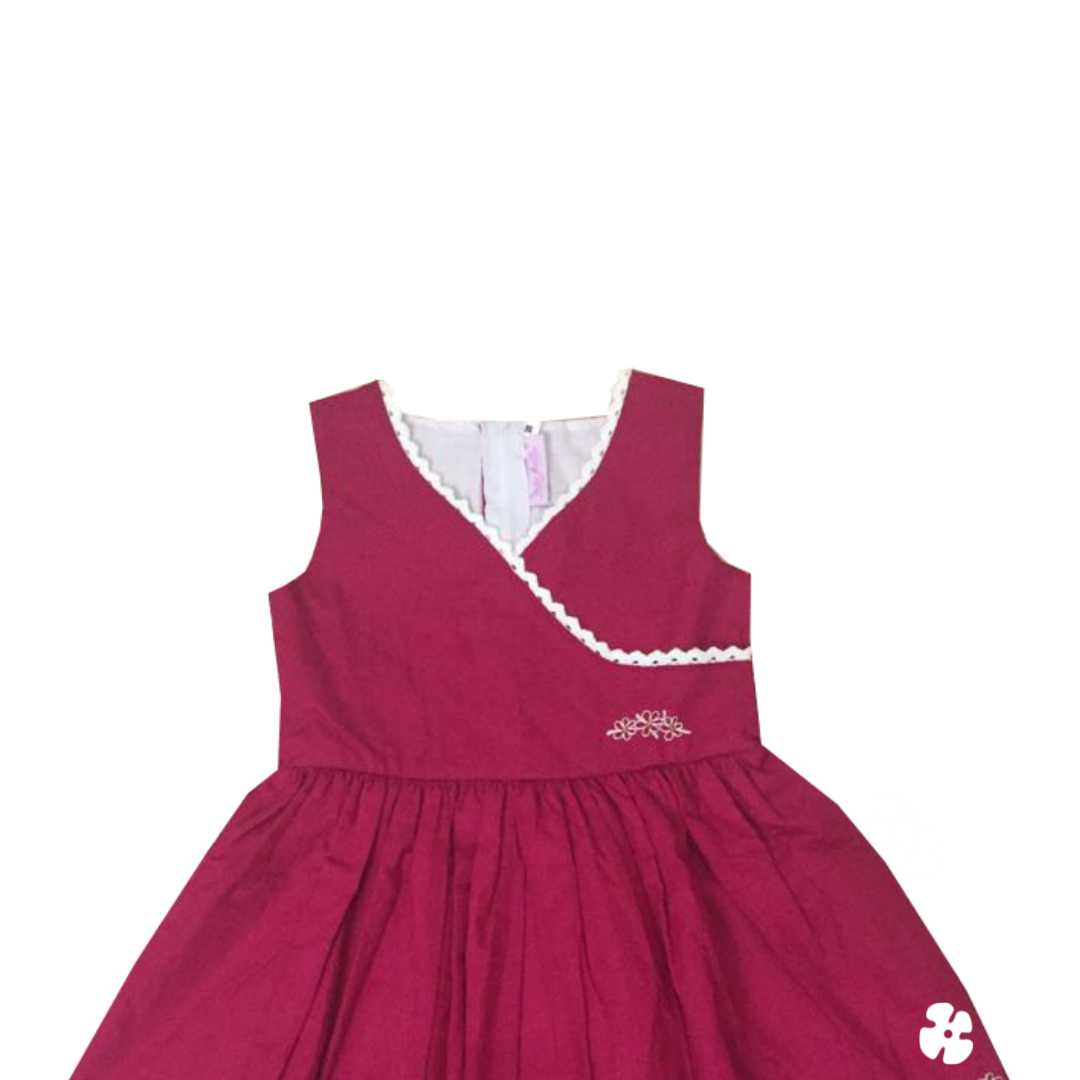 Fit and flare frock with lace detailing and embroidery