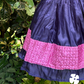 Pink and navy blue full skirt and top