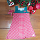 Check A-line frock with hair clip