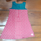 Check A-line frock with hair clip