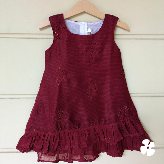 A-line maroon frock