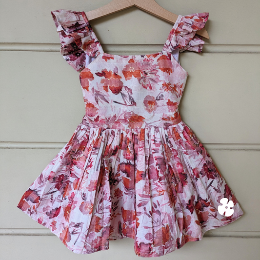 Ruffle fit and flare frock